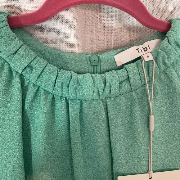 Tibi NWT Mica Crepe Dress with Buckle Detail, Shirred Neck NYC Designer‎ - Picture 7 of 10